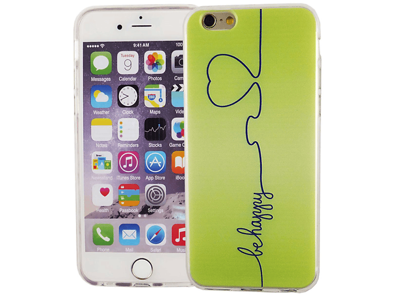 KÖNIG DESIGN Handyhülle Bumper, Grün Apple, / Backcover, iPhone 6 6s