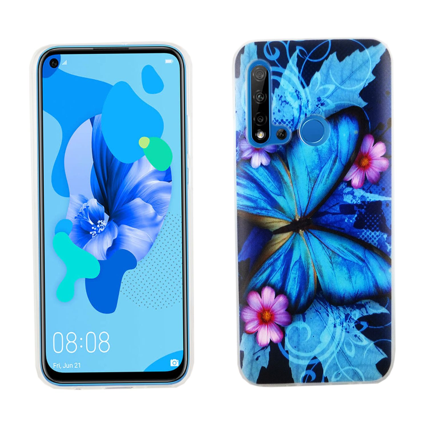 KÖNIG DESIGN Schutzhülle, Backcover, Huawei, P20 Lite Blau 2019