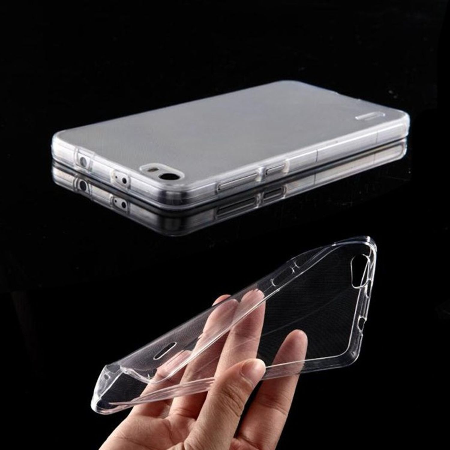 KÖNIG DESIGN Handyhülle Ultra Dünn Transparent Huawei, Honor Bumper, Plus, Backcover, 6
