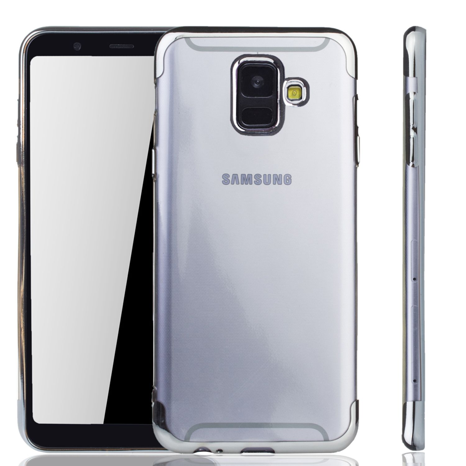 KÖNIG DESIGN Schutzhülle, A6 Galaxy (2018), Samsung, Silber Backcover