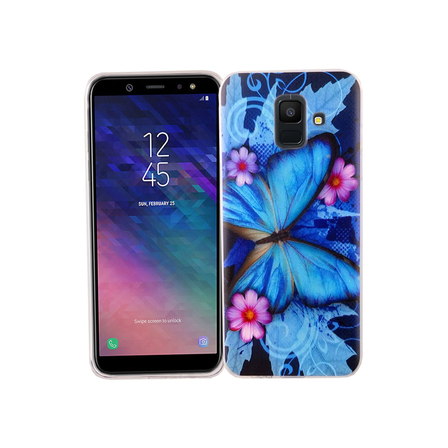 Blau Samsung, DESIGN KÖNIG Schutzhülle, A6 Galaxy Backcover, (2018),