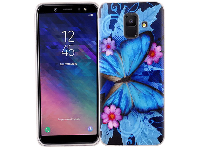 Blau Samsung, DESIGN KÖNIG Schutzhülle, A6 Galaxy Backcover, (2018),