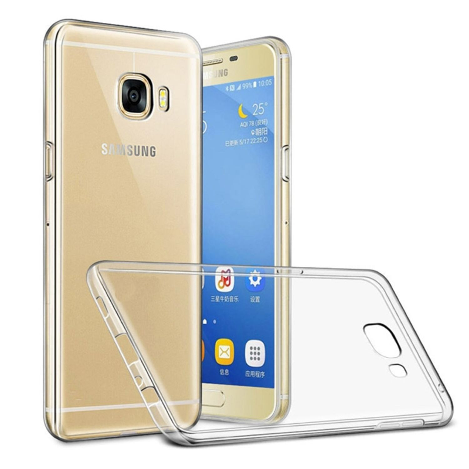 KÖNIG DESIGN Handyhülle Ultra Dünn J5 Transparent Samsung, Bumper, Prime, Galaxy Backcover