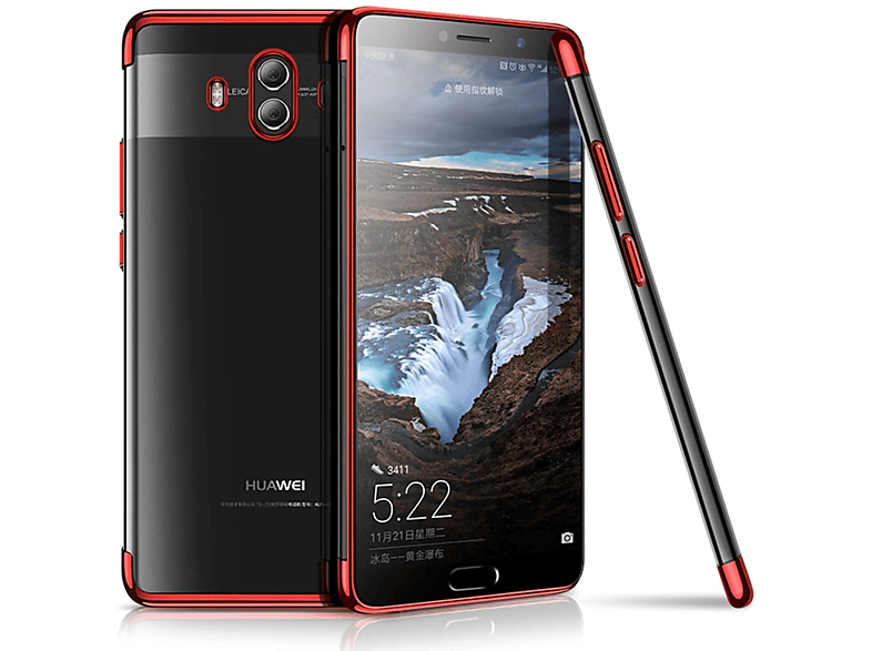 KÖNIG 10, Huawei, Backcover, Schutzhülle, Mate DESIGN Rot