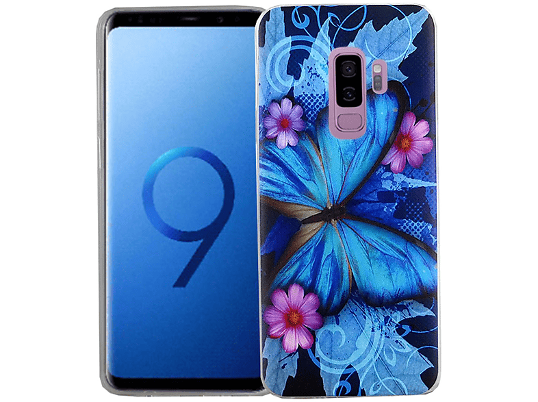 KÖNIG DESIGN Schutzhülle, Backcover, Blau S9 Plus, Galaxy Samsung