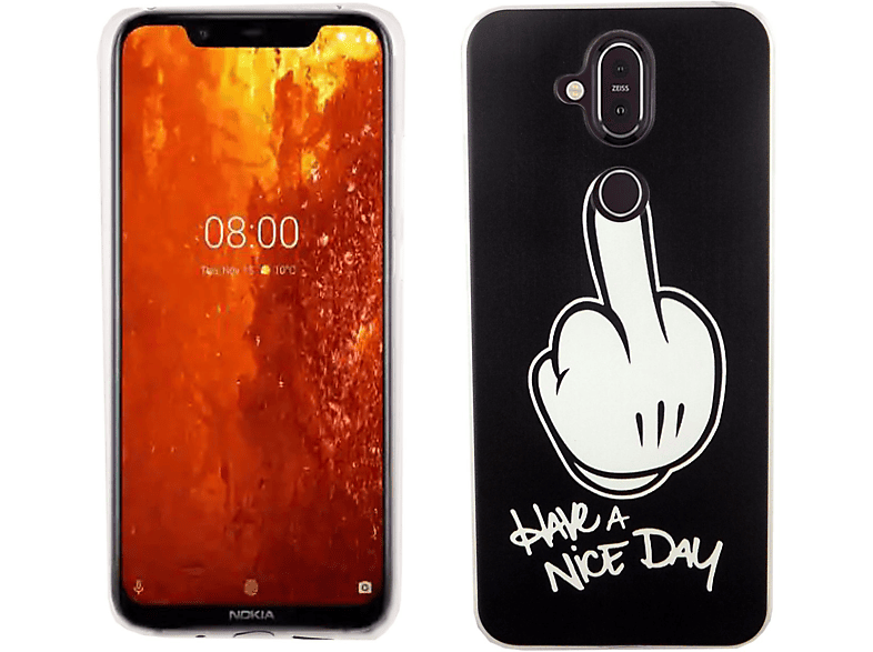 Nokia, Handyhülle DESIGN 8.1, Schwarz Backcover, Bumper, KÖNIG