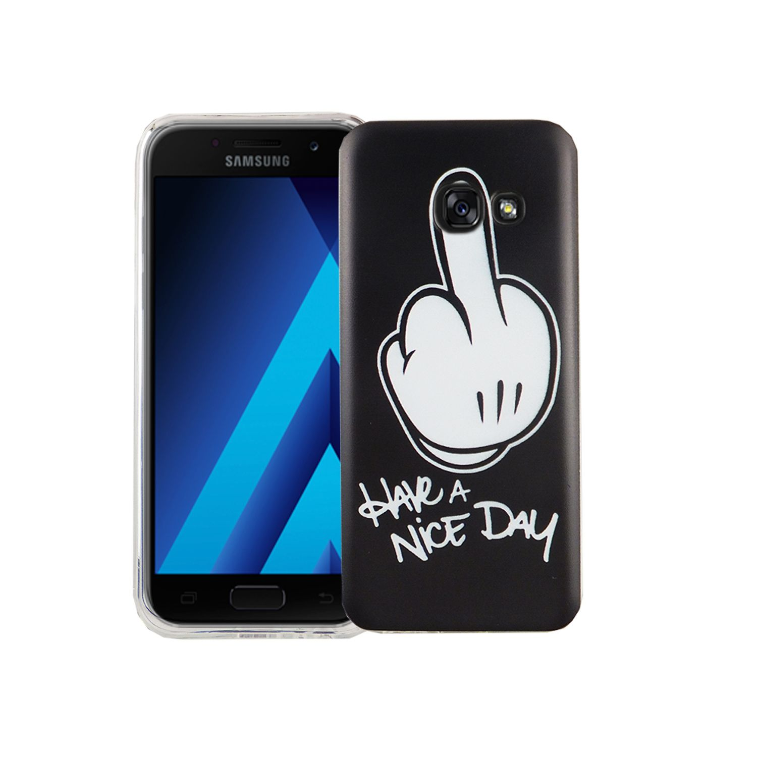 Samsung, A3 Bumper, KÖNIG Galaxy (2017), DESIGN Schwarz Backcover, Handyhülle
