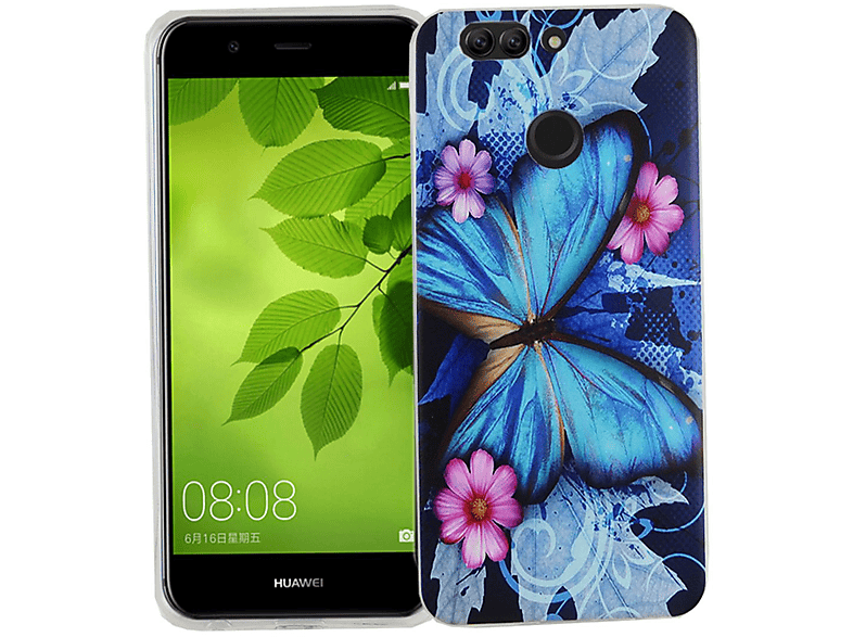 KÖNIG DESIGN Schutzhülle, Backcover, Huawei, Nova 2 Plus, Blau