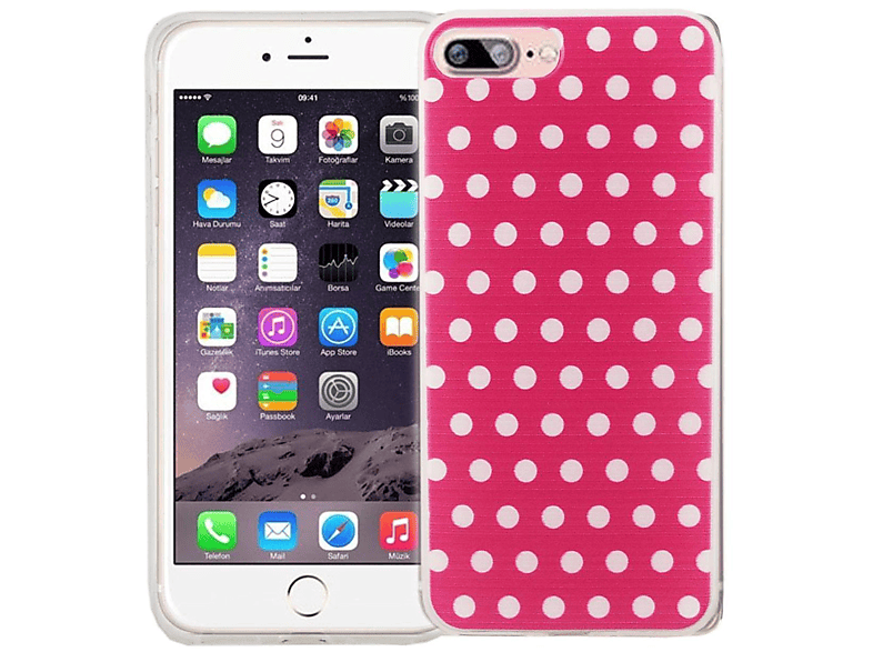 KÖNIG DESIGN Handyhülle Bumper, iPhone Backcover, Plus, 8 Rosa Apple