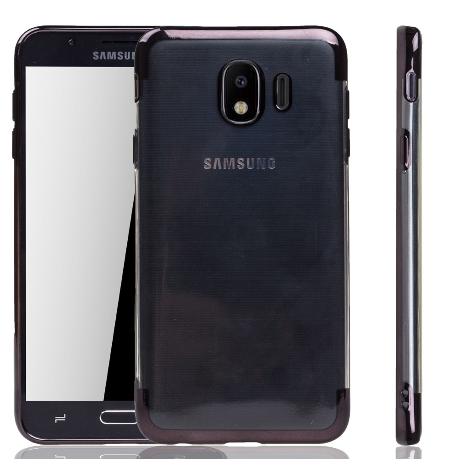 DESIGN Samsung, KÖNIG Galaxy Backcover, J4, Schwarz Schutzhülle,
