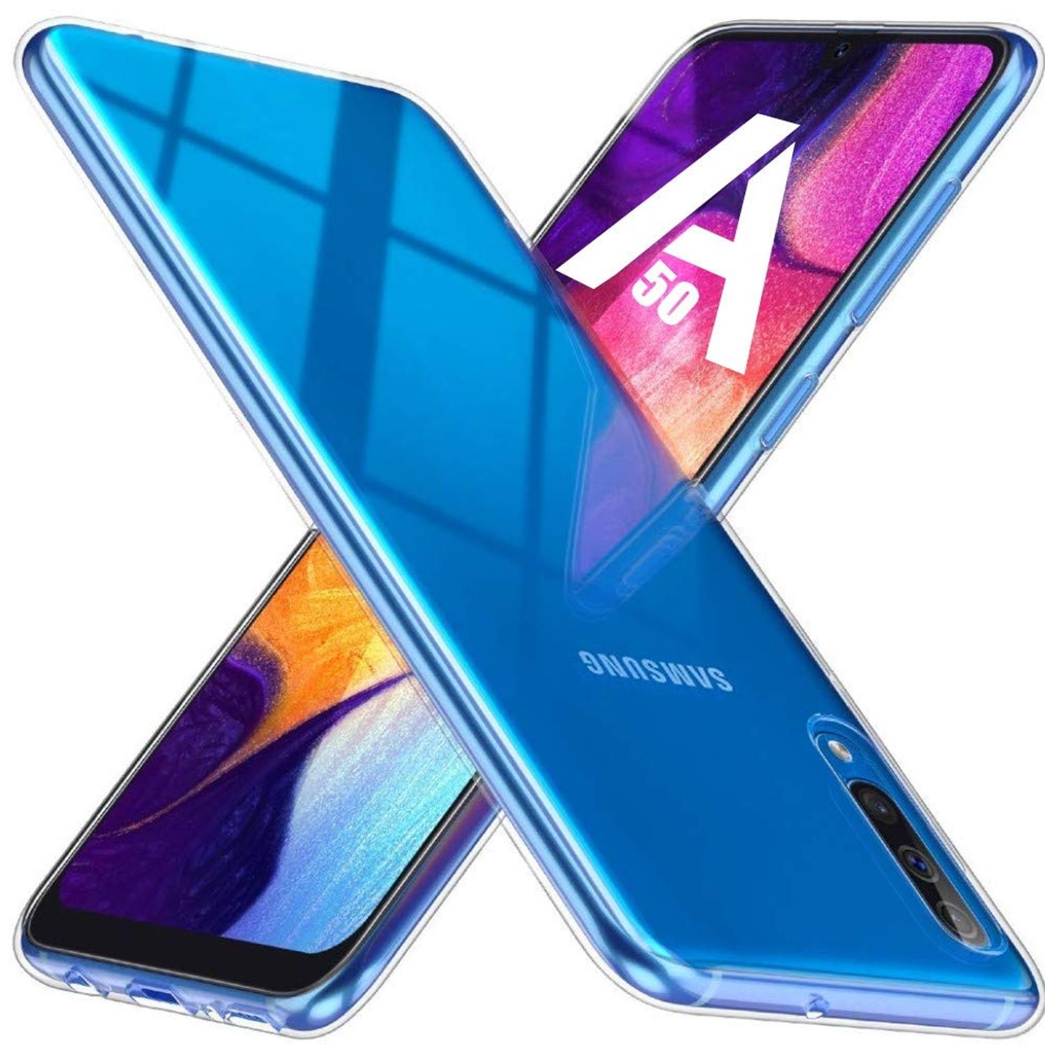 KÖNIG Galaxy A50s, Dünn Ultra DESIGN Backcover, Handyhülle Transparent Bumper, Samsung,