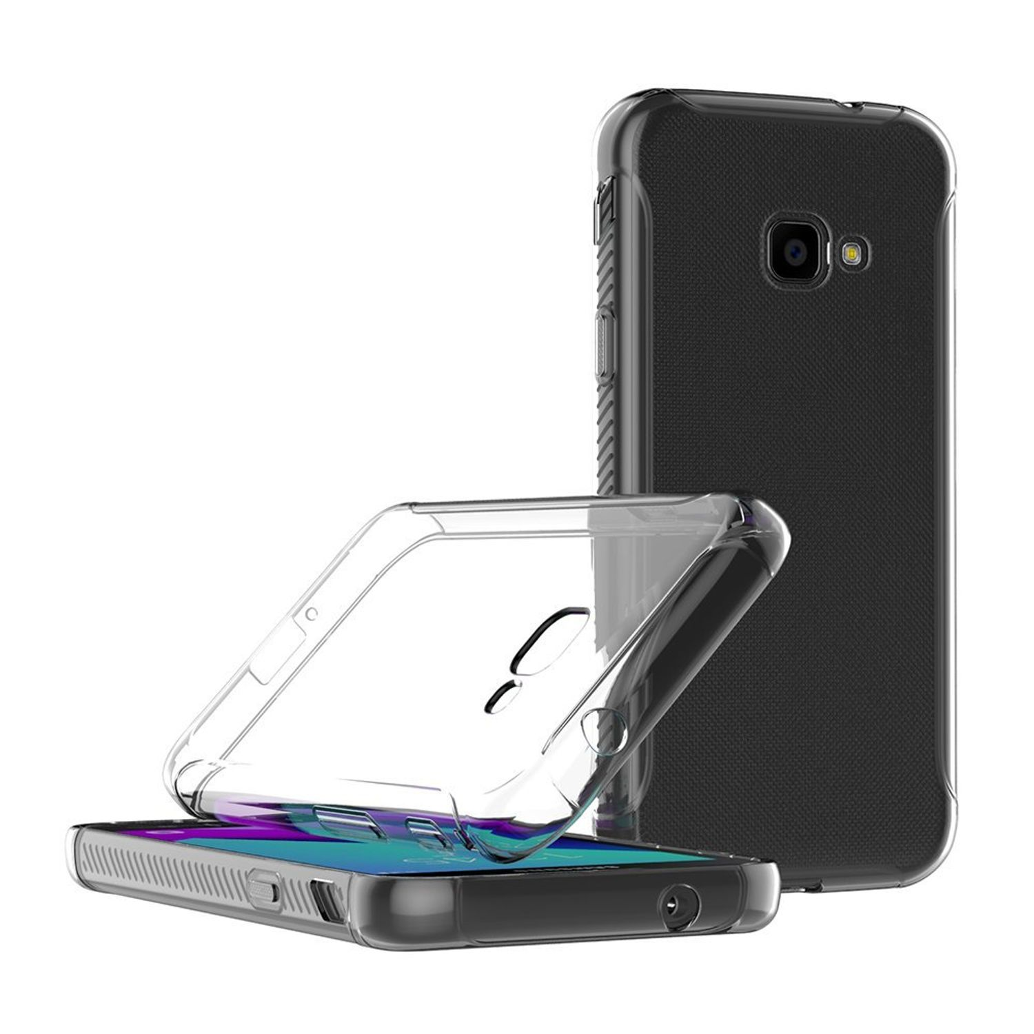 KÖNIG DESIGN Ultra Galaxy Handyhülle Backcover, Samsung, Xcover Dünn Bumper, 4, Transparent