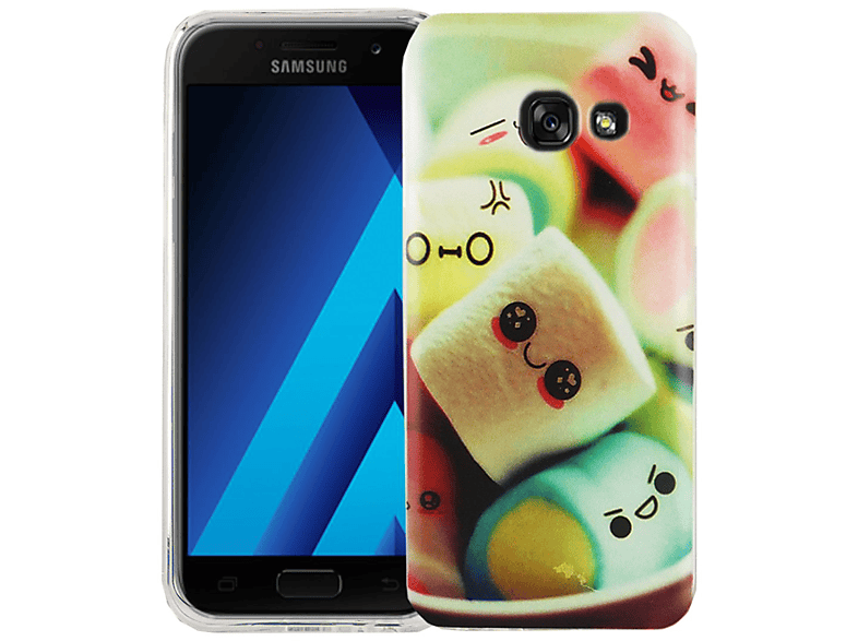 (2017), Handyhülle Samsung, Galaxy A3 Mehrfarbig KÖNIG Bumper, Backcover, DESIGN
