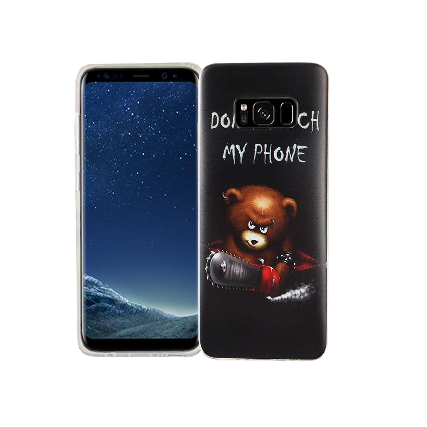 Backcover, KÖNIG Samsung, DESIGN Galaxy Bumper, Schwarz Handyhülle S8,