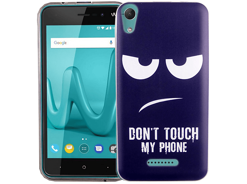 KÖNIG DESIGN Handyhülle Lenny Blau Backcover, Wiko, 4, Bumper