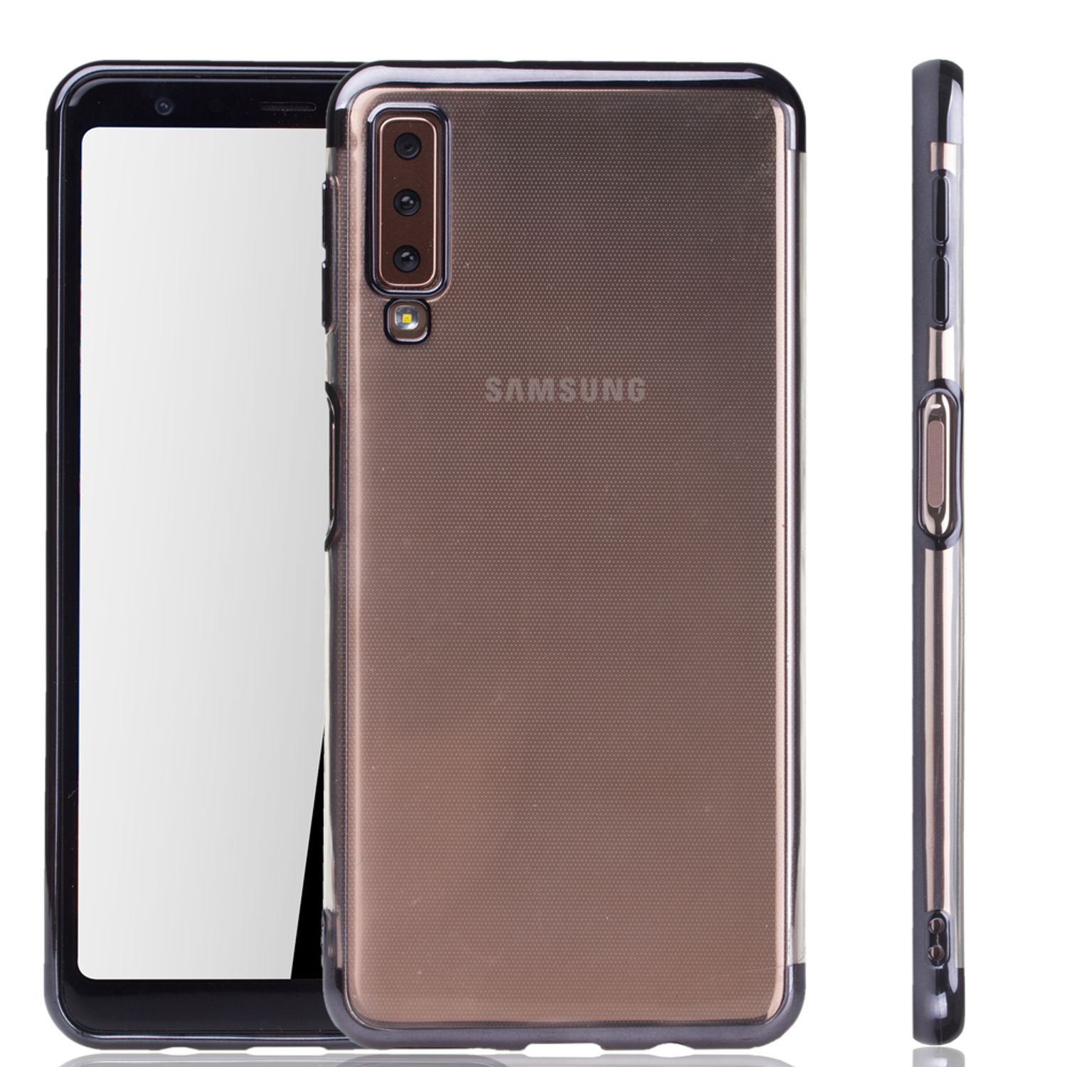 KÖNIG Galaxy (2018), Schutzhülle, Samsung, A7 Schwarz DESIGN Backcover,
