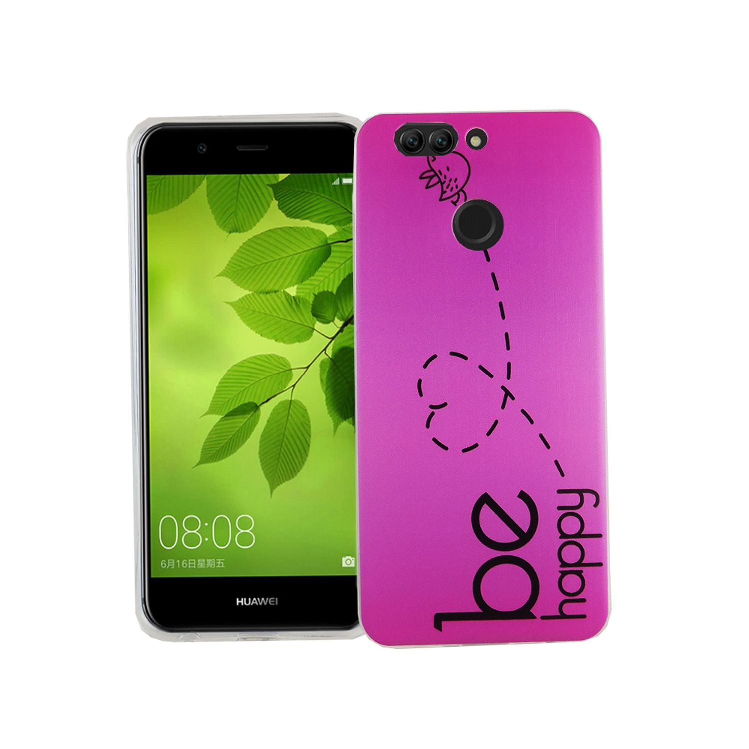 KÖNIG 2 Plus, Huawei, Nova Pink DESIGN Backcover, Schutzhülle,
