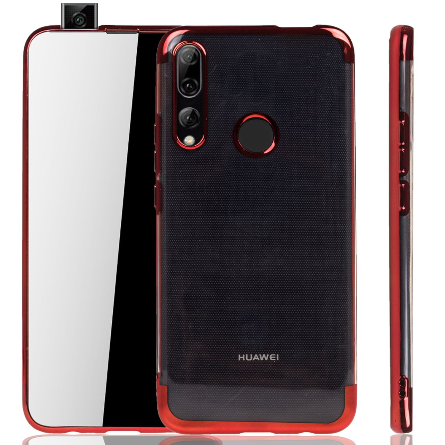 KÖNIG DESIGN Schutzhülle, Huawei, Rot (2019), Backcover, Y9