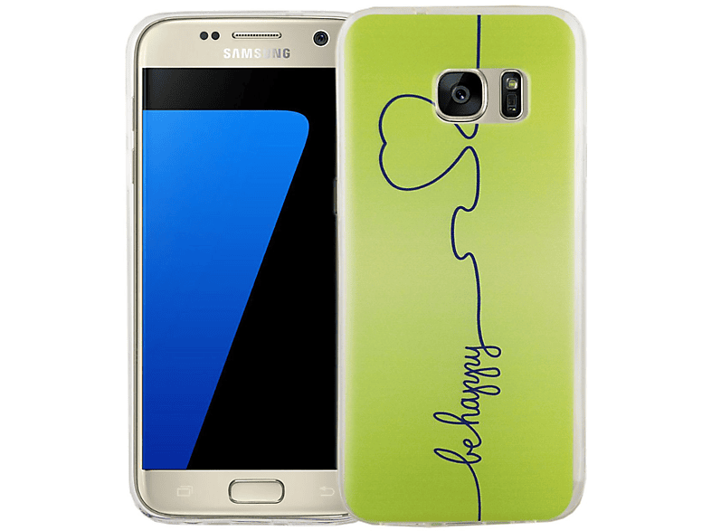 Galaxy DESIGN S7, Bumper, Handyhülle Samsung, Grün Backcover, KÖNIG