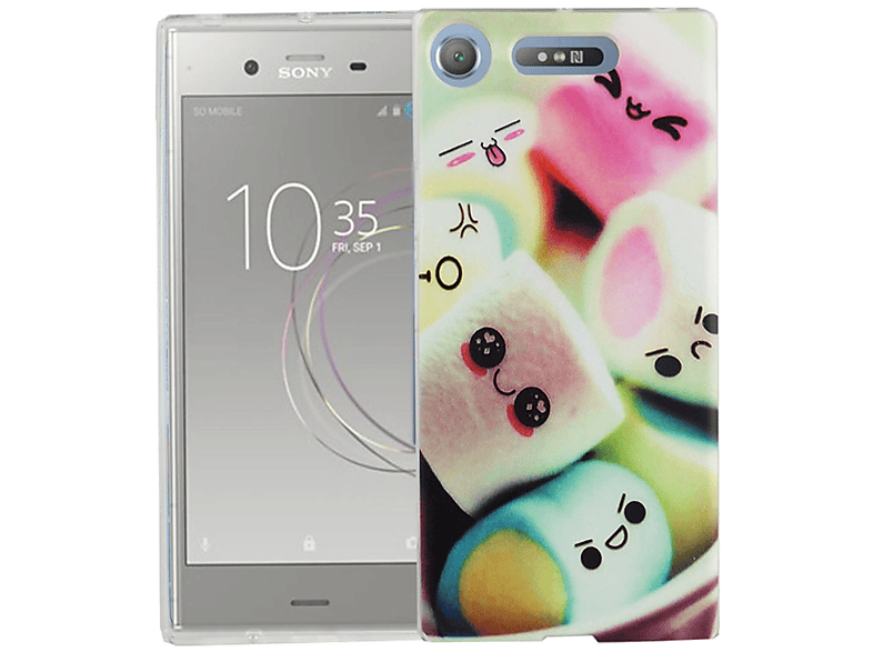 KÖNIG DESIGN Schutzhülle, Backcover, Sony, Xperia XZ1, Mehrfarbig