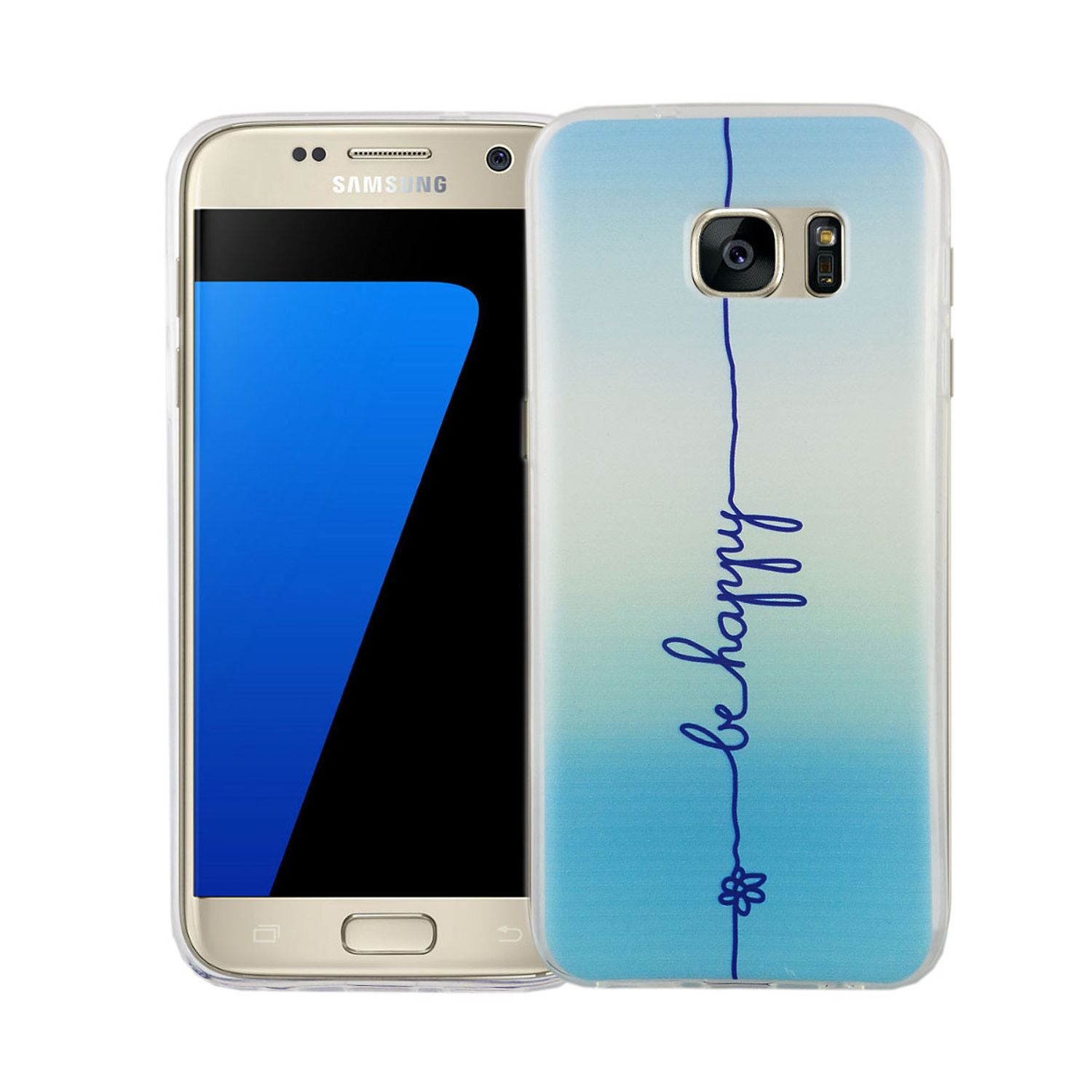 KÖNIG DESIGN Handyhülle Galaxy S7, Bumper, Samsung, Blau Backcover