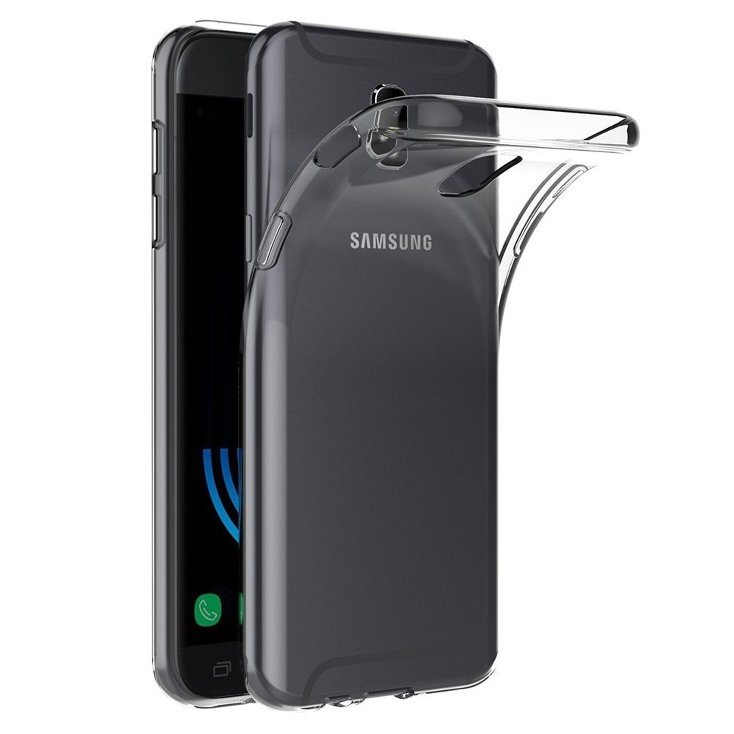 KÖNIG DESIGN Handyhülle Ultra Backcover, Dünn (2017), Galaxy Bumper, Transparent J5 Samsung