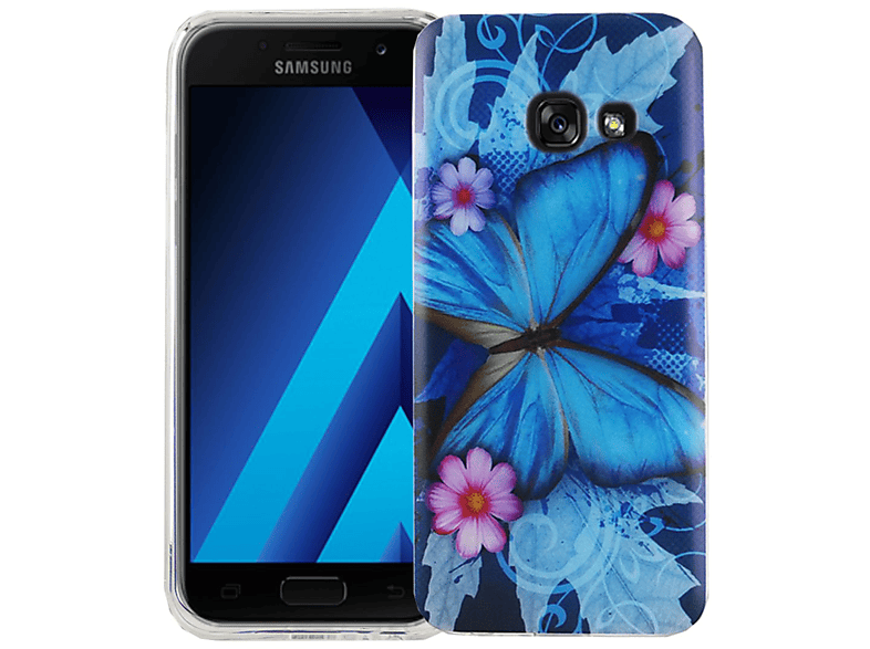 Blau Handyhülle Galaxy Backcover, Samsung, (2017), Bumper, DESIGN KÖNIG A3
