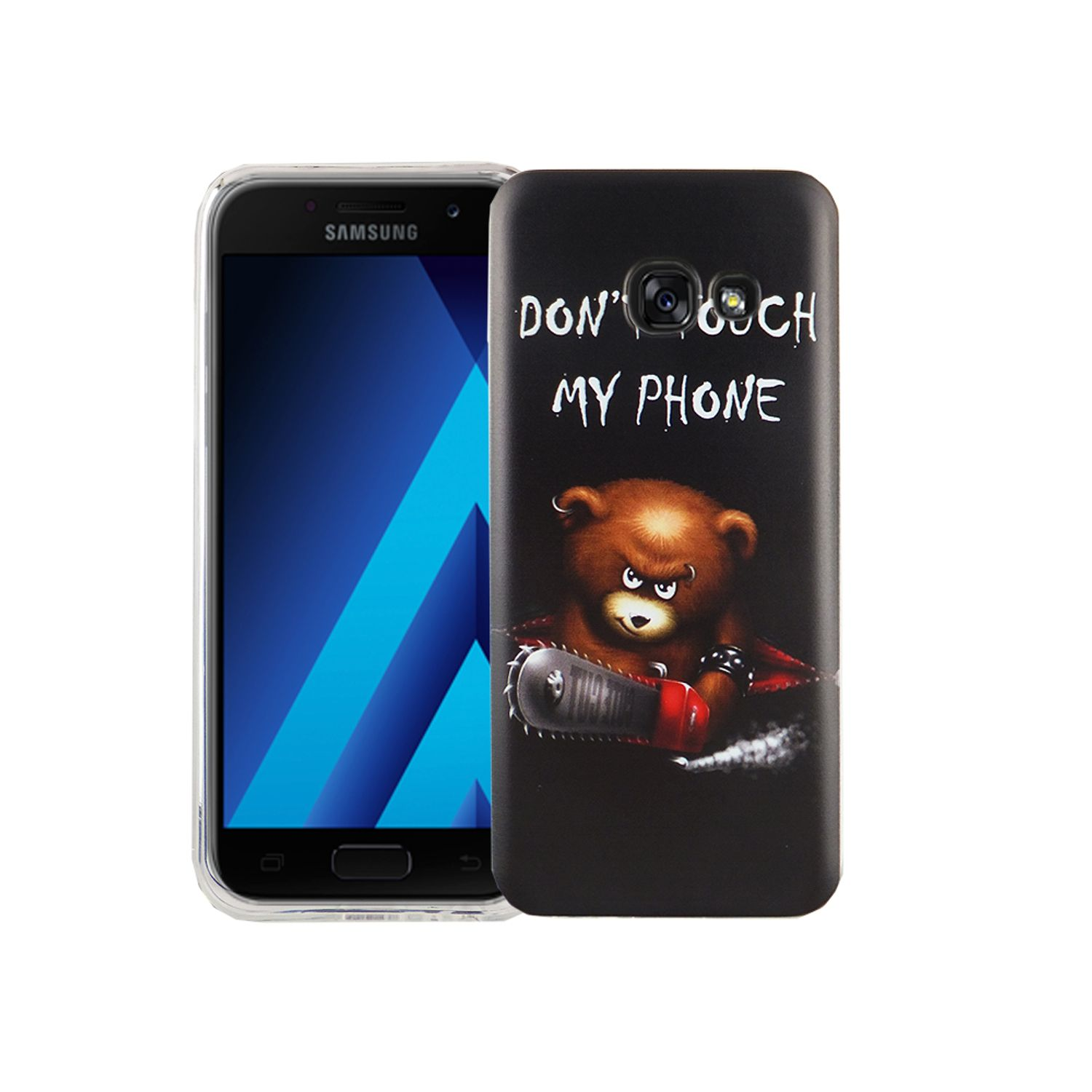 (2017), Samsung, Galaxy DESIGN Handyhülle Bumper, Backcover, A3 Schwarz KÖNIG