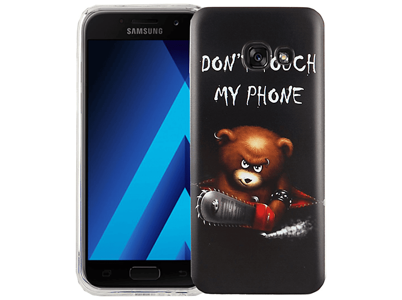 (2017), Samsung, Galaxy DESIGN Handyhülle Bumper, Backcover, A3 Schwarz KÖNIG