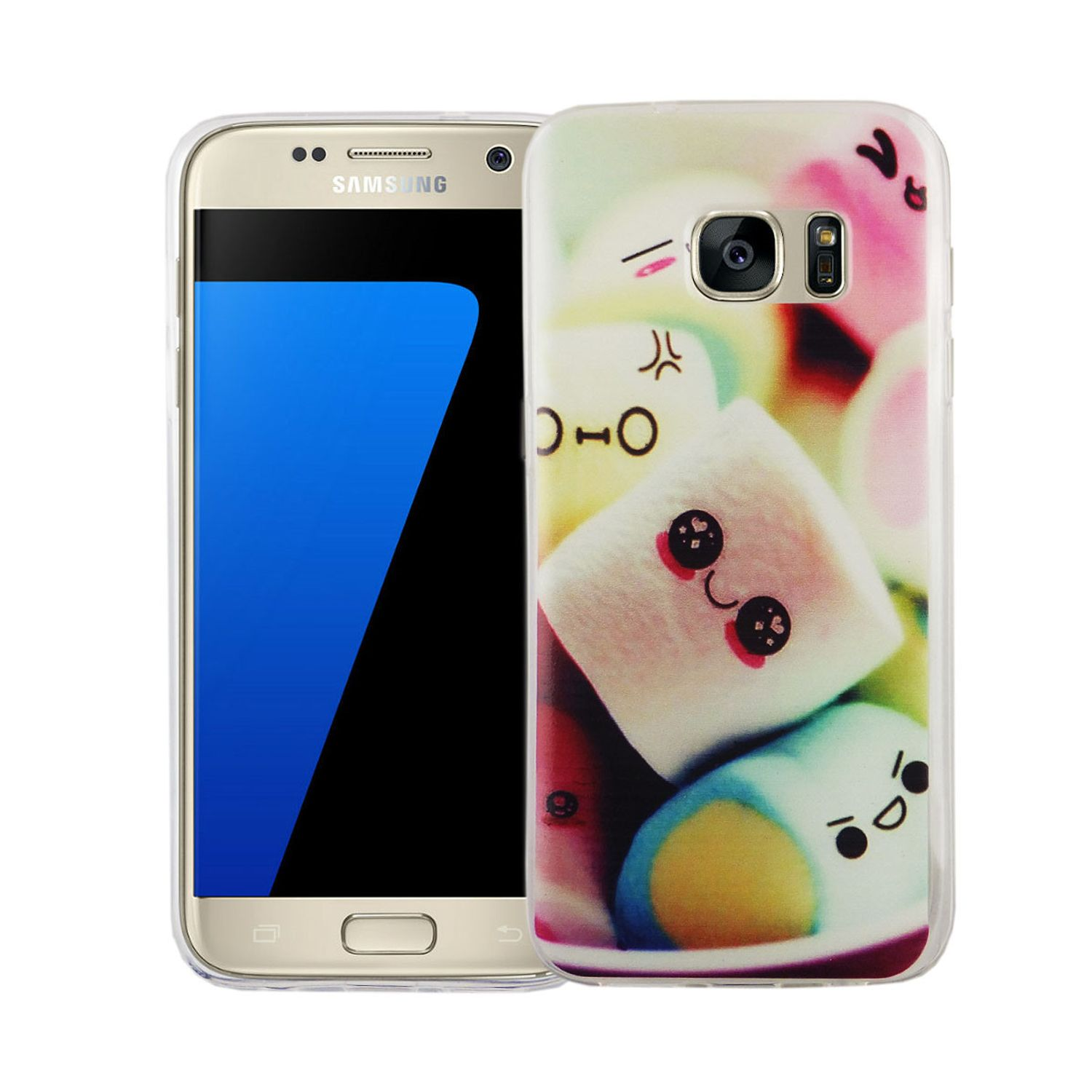 Handyhülle Mehrfarbig Backcover, DESIGN KÖNIG Samsung, S7, Galaxy Bumper,