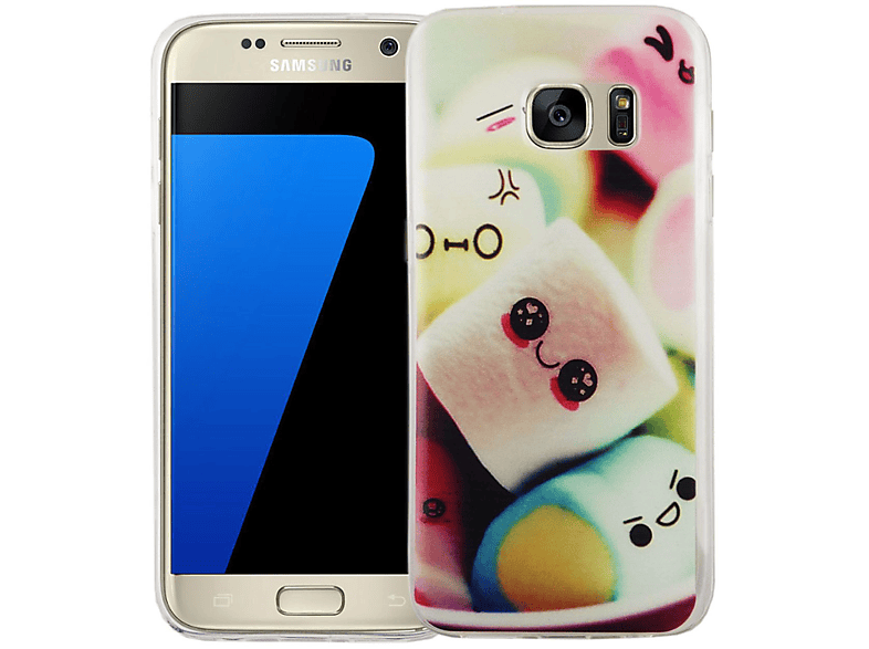 KÖNIG Backcover, Handyhülle Mehrfarbig DESIGN Samsung, Galaxy Bumper, S7,