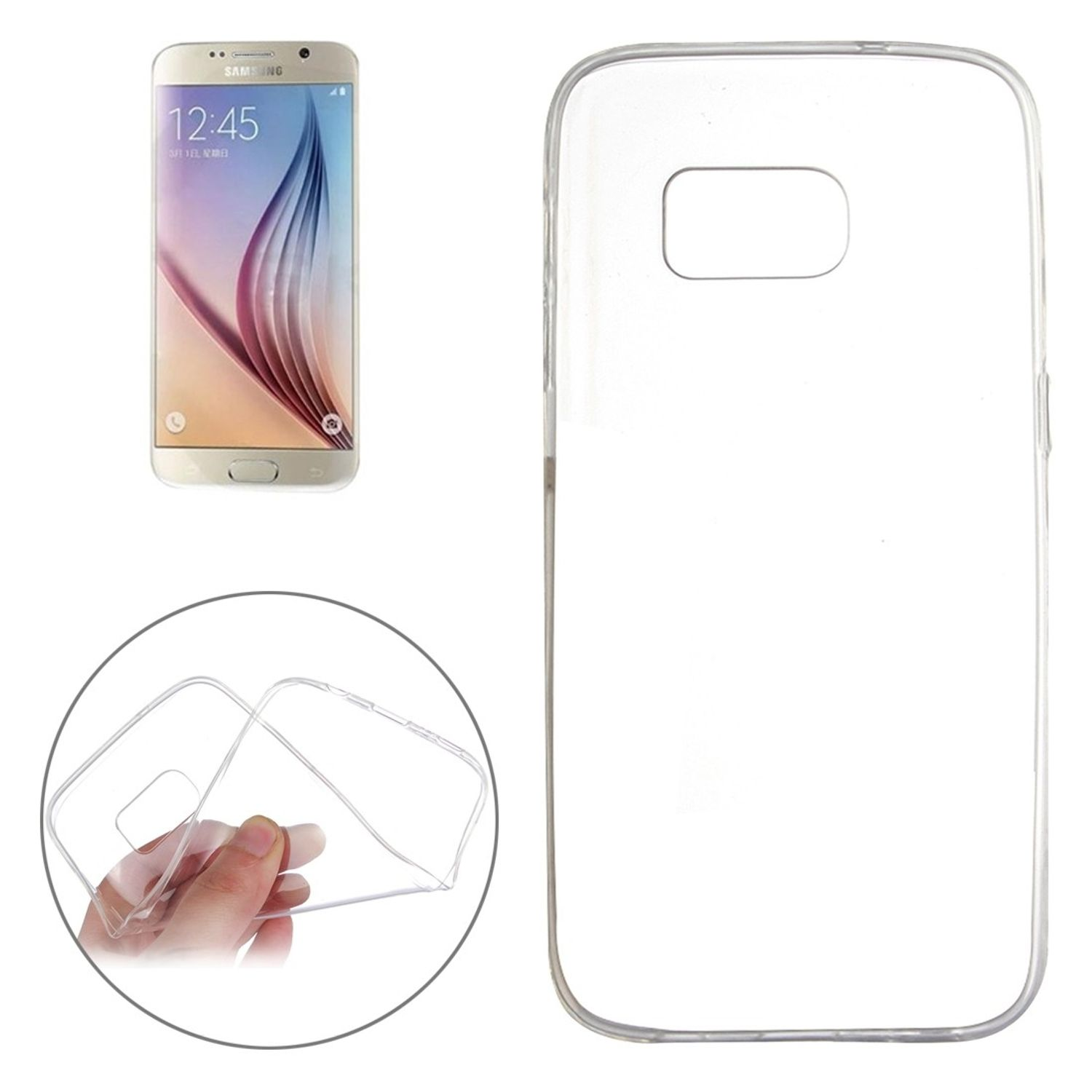KÖNIG DESIGN S7 Samsung, Handyhülle Transparent Edge, Dünn Bumper, Ultra Galaxy Backcover