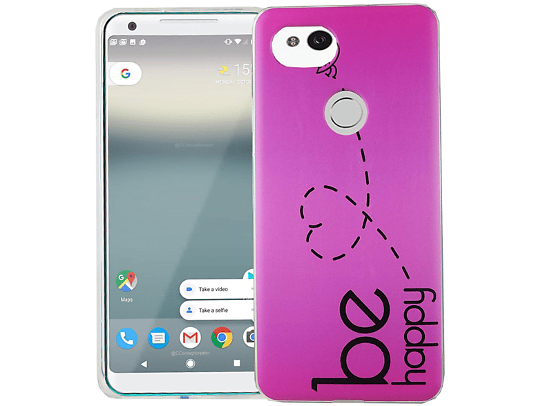 Backcover, 2 Schutzhülle, Pixel Google, KÖNIG DESIGN XL, Pink