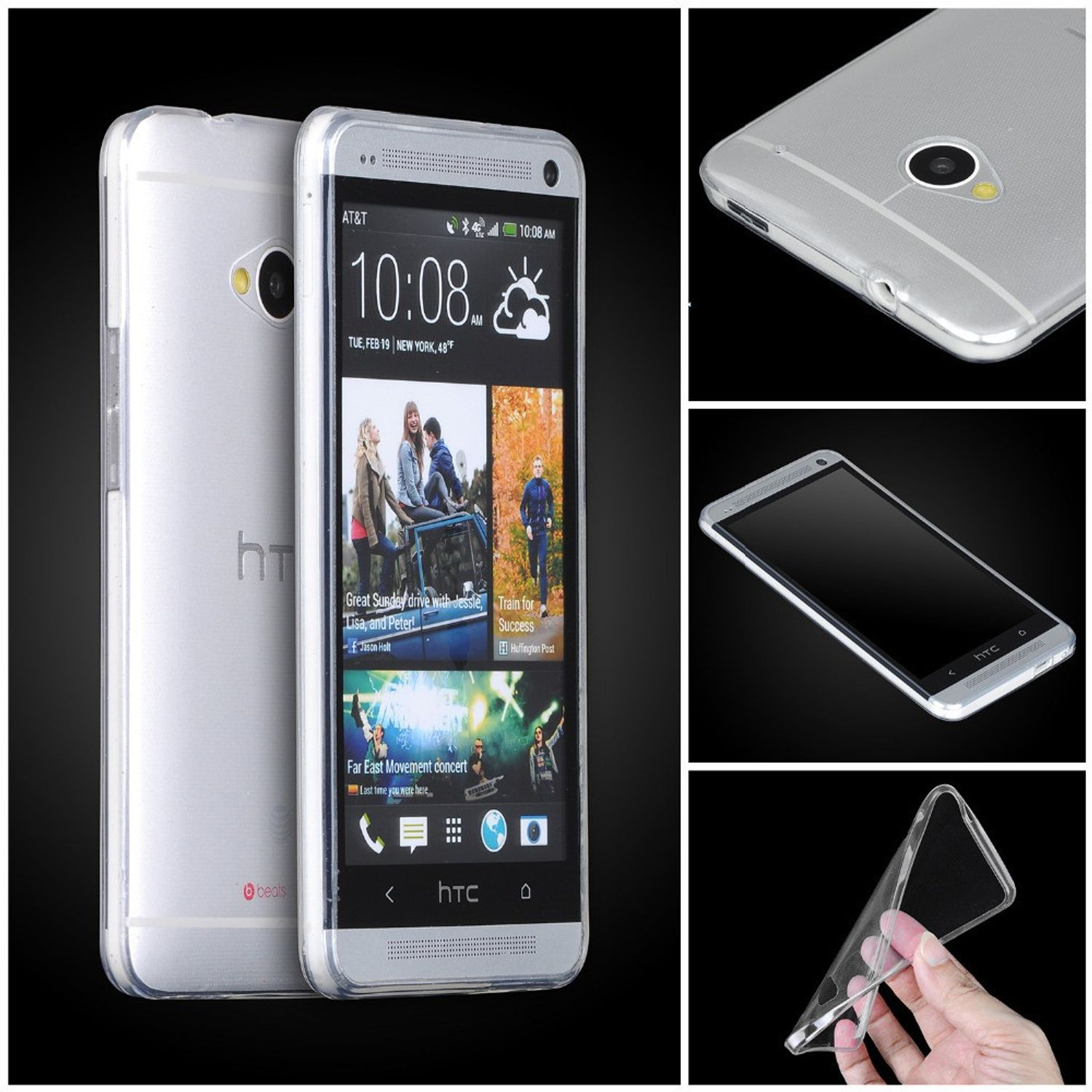 HTC, Backcover, One, Handyhülle Dünn KÖNIG Transparent DESIGN Ultra Bumper,
