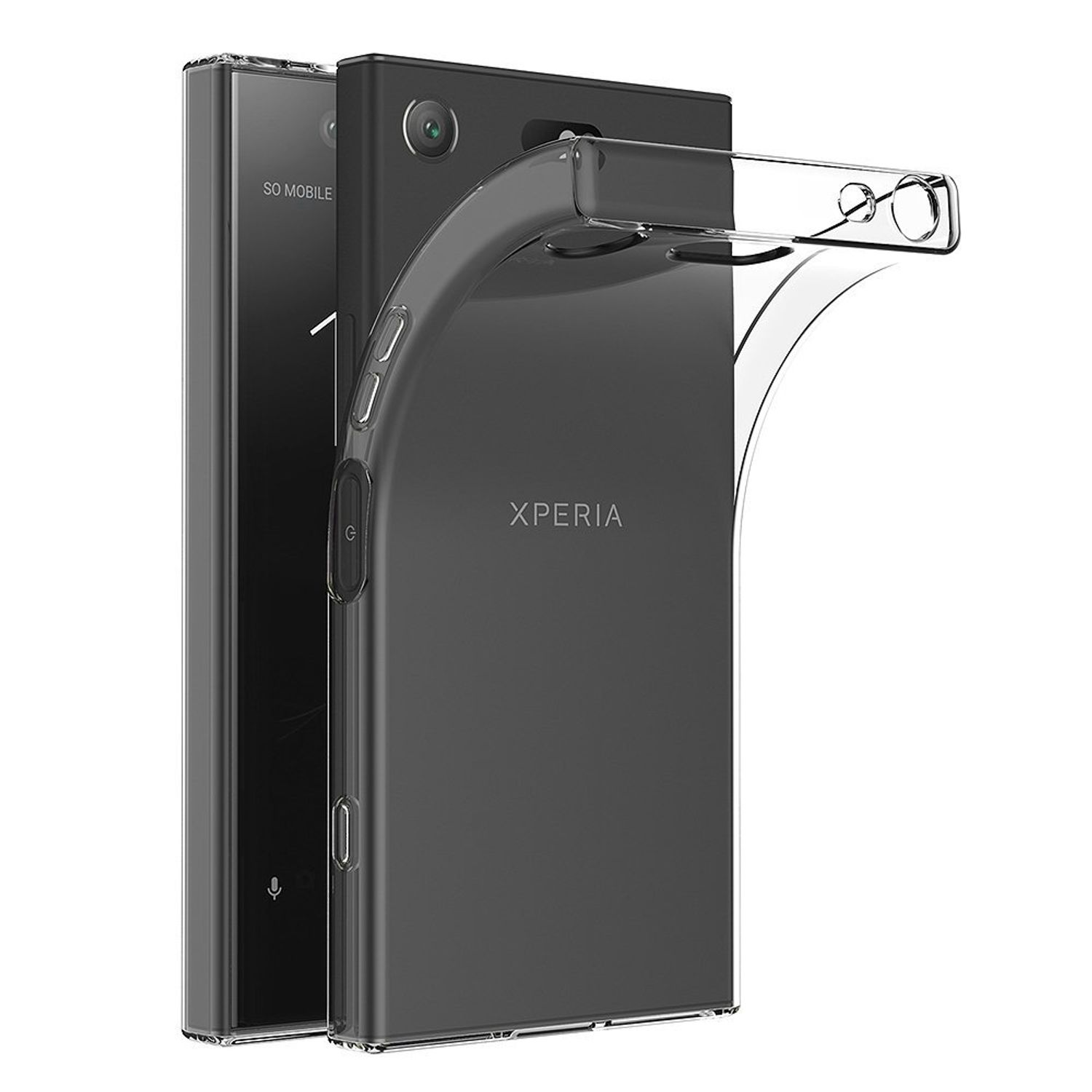 KÖNIG DESIGN Handyhülle Ultra Dünn Xperia Sony, Compact, XZ1 Transparent Backcover, Bumper