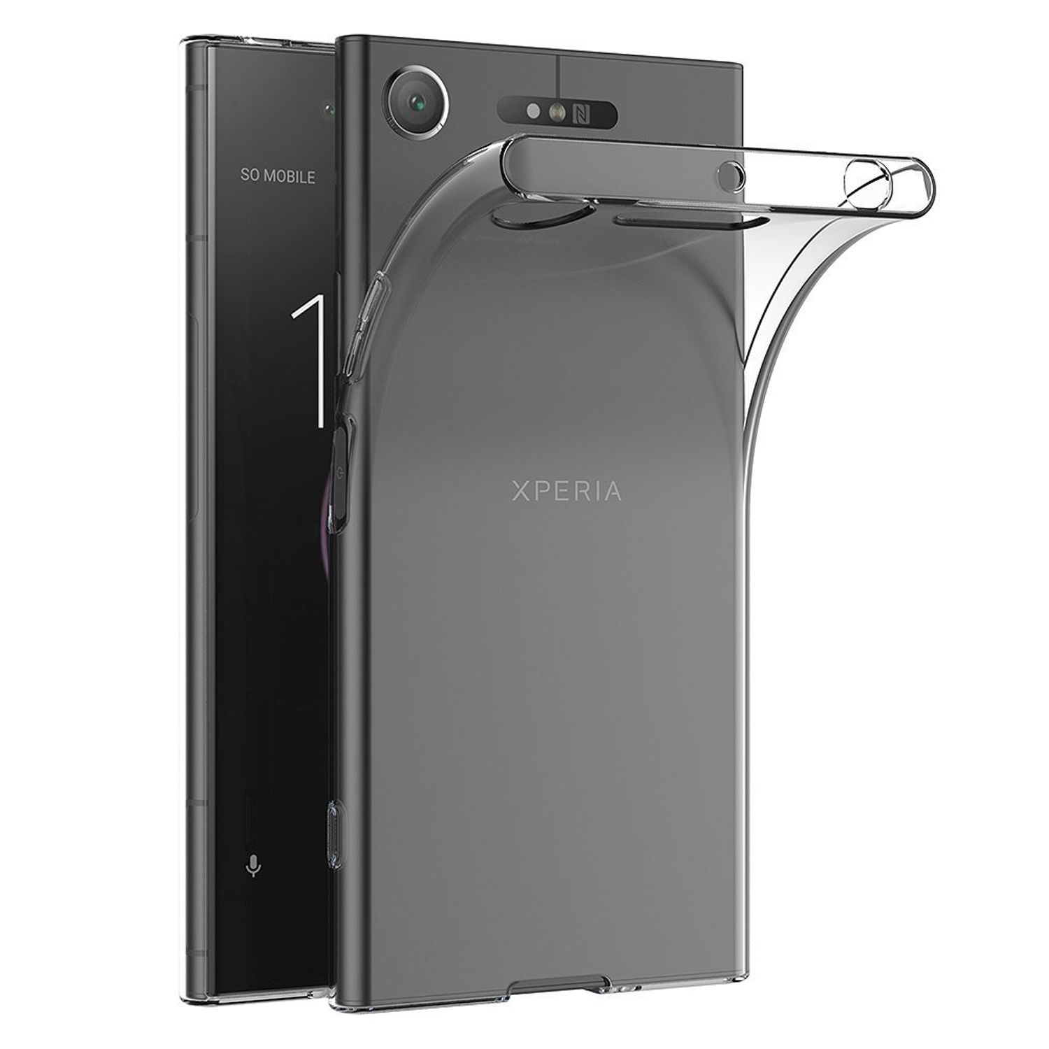 XZ1, Sony, DESIGN Transparent Bumper, KÖNIG Handyhülle Xperia Ultra Backcover, Dünn