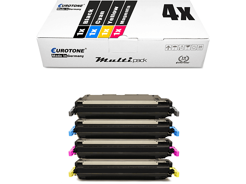 EUROTONE ersetzt HP C9730A-33A 645A 4er Set Toner Cartridge Mehrfarbig (C9730A / 645A C9731A / 645A C9733A / 645A C9732A / 645A)