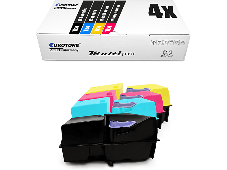 EUROTONE ET3825031 Toner Cartridge Mehrfarbig (Kyocera TK-825K / TK825 / 1T02FZ0EU0 TK-825C / TK825 / 1T02FZCEU0 TK-825M / TK825 / 1T02FZBEU0 TK-825Y / TK825 / 1T02FZAEU0)