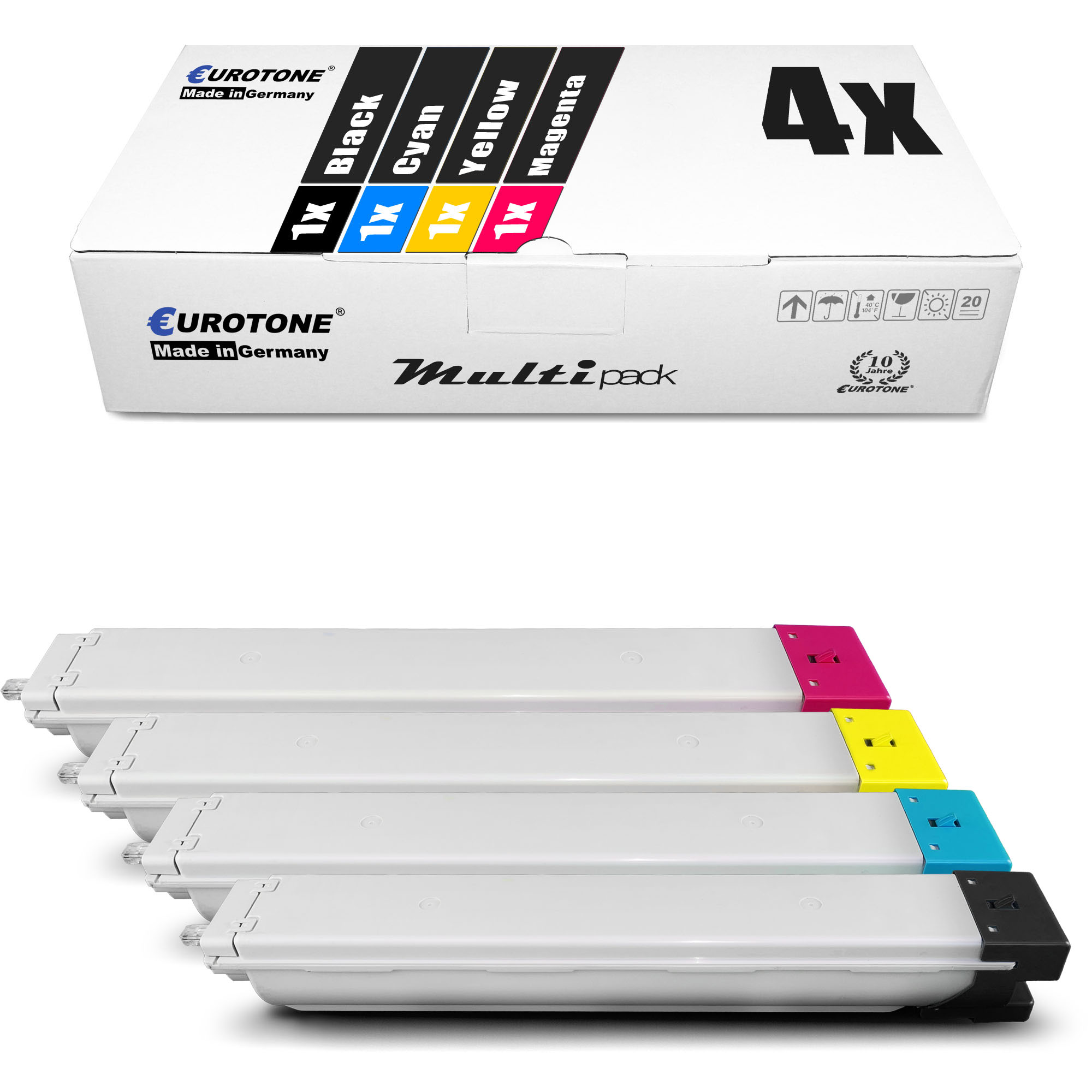 Eurotone 4x Alternativer Toner Set per Lexmark X560 N DN / X560N X560DN / X-560 N DN/X-560N X-560DN / X 560N 560DN - alle colori – Black Cyan Magenta Yellow