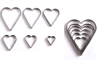 LIVOO Plätzchenausstecher-Set Herz Herzausstecher 6 Größen MEN381 Backform