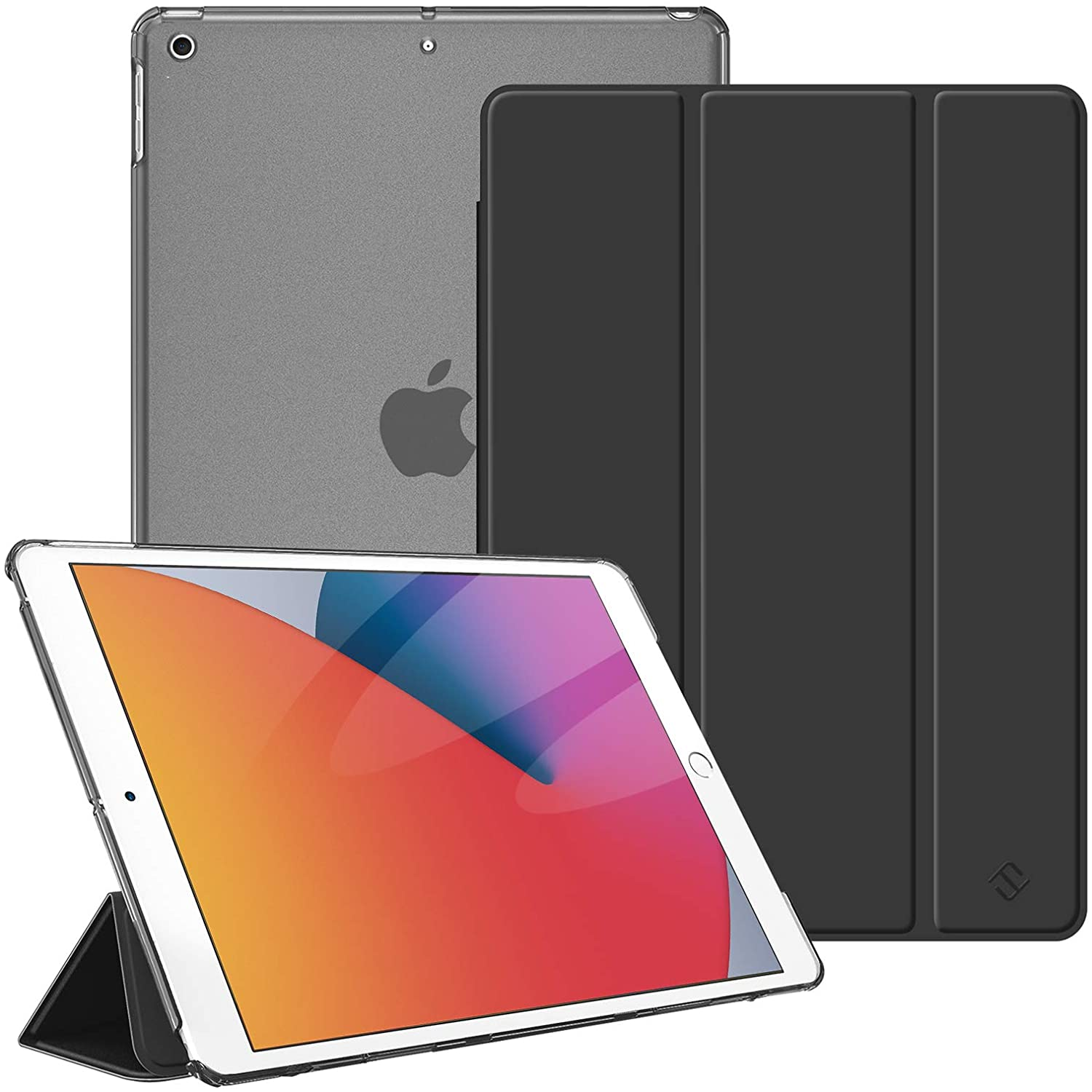 10.2 Schwarz iPad, Gen FINTIE 2021/8. 2020/7. Hülle, (9. Gen Generation iPad 2019), Zoll Bookcover,