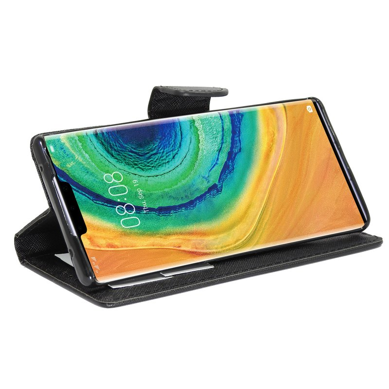 Telefon mit Hülle. Bildschirm zeigt Zeit und Datum: 08:08, Fr, 19. Sep.