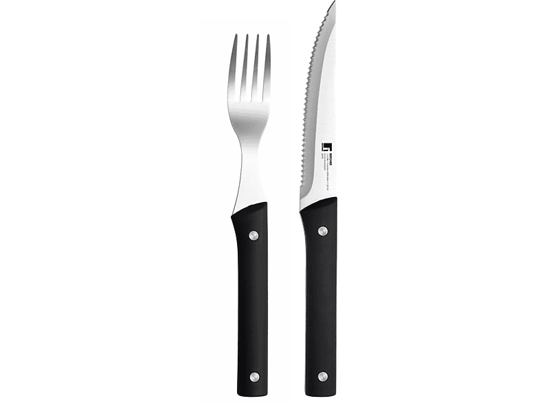 BERGNER 12tlg Messerset 6 Steakmesser mit Gabeln Essbesteck BG8900MM