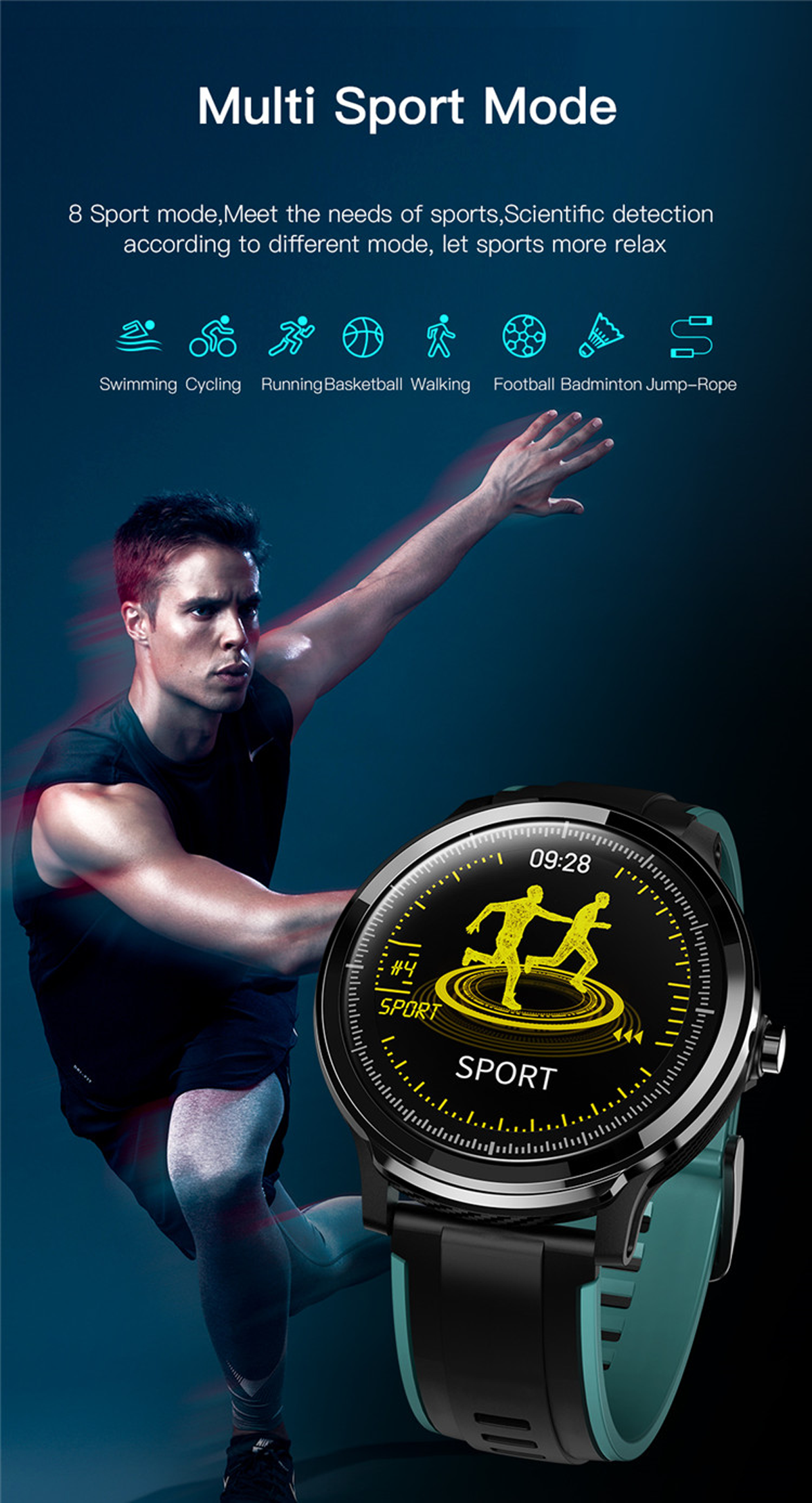 LOOKIT Enjoy Smartwatch Grau Multisport, Smartwatch Carbon TPU, Silikagel, und Zweifarbig: grau Teilweise Benachrichtigungen Gesundheit