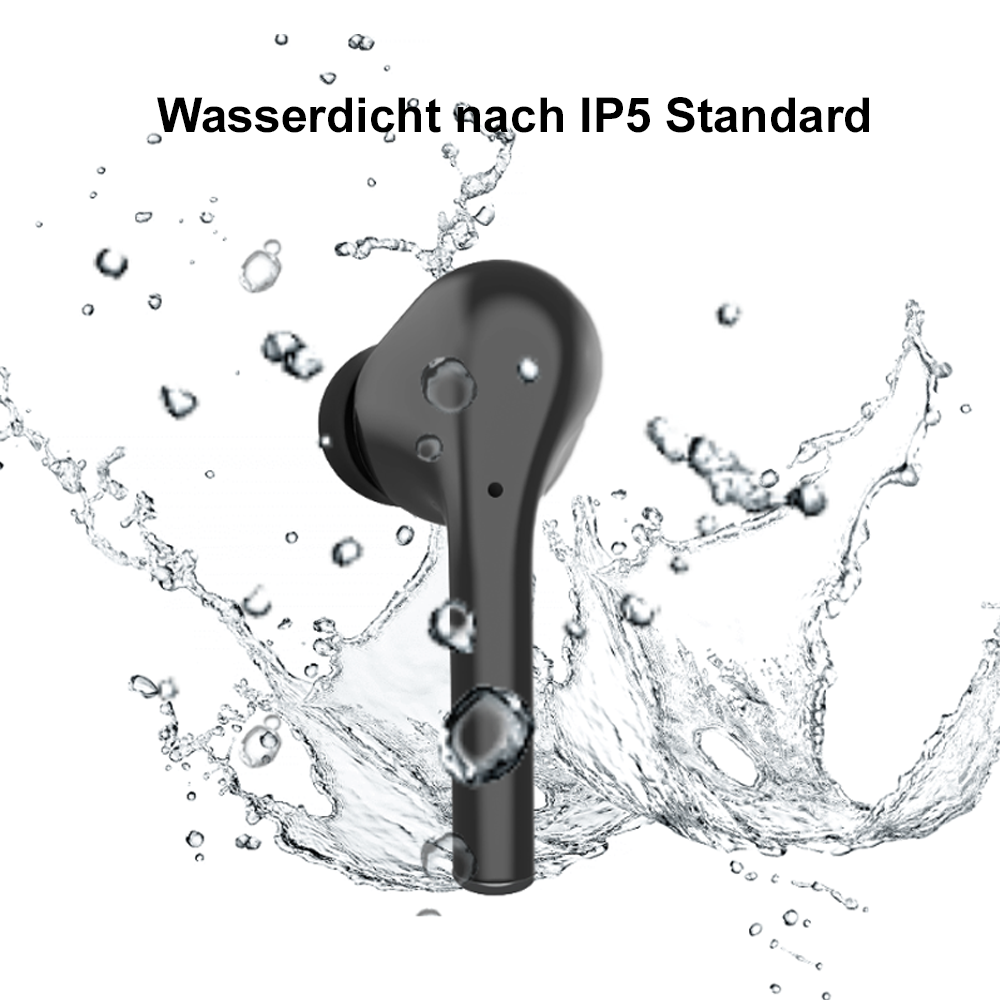 Kopfhörer, In-ear Earphones True CZ5 Ear LOOKIT Wireless LOOKIT Headphones schwarz Bluetooth In