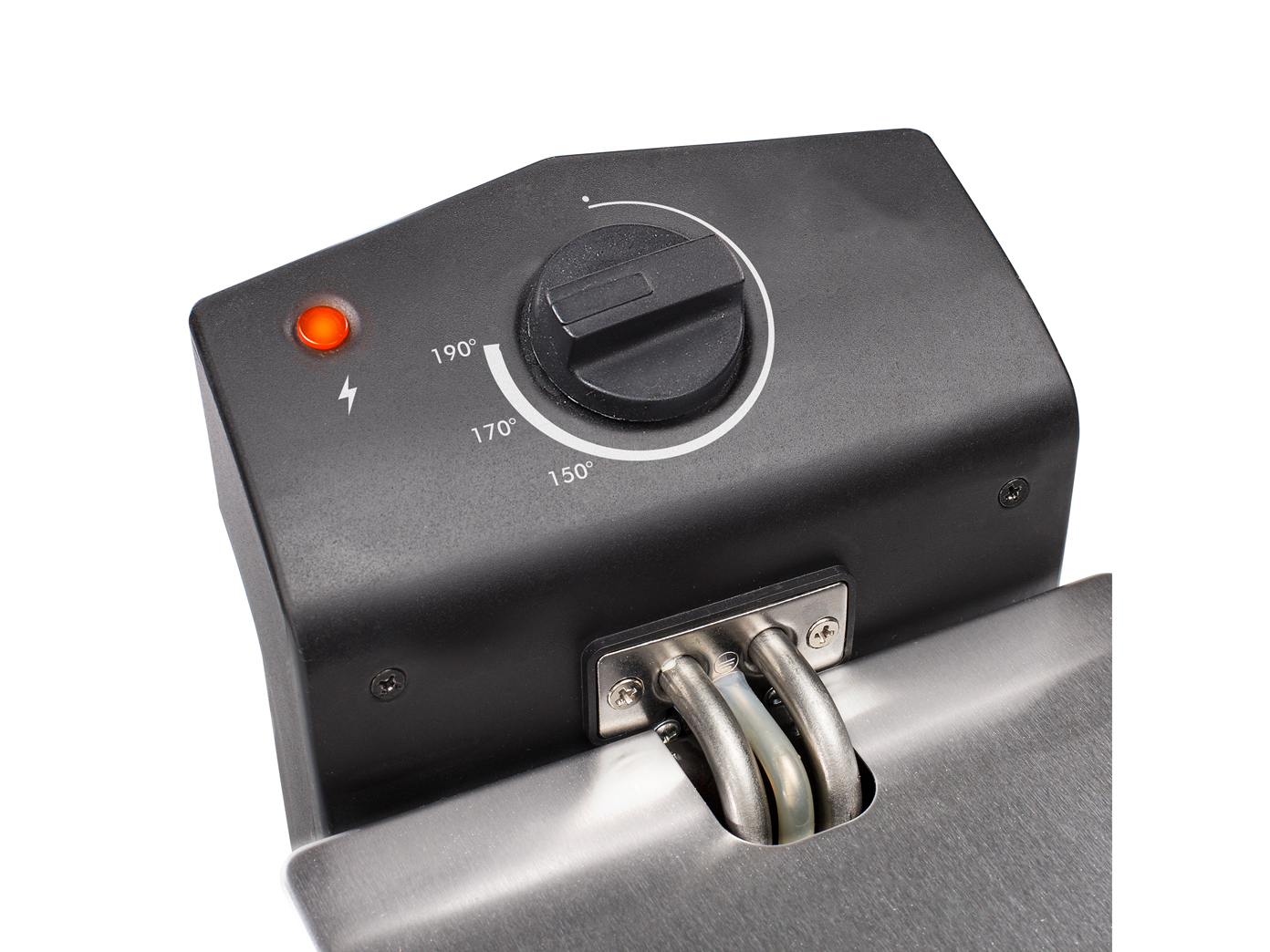 TRISTAR Große Kaltzonen Thermostat Watt Fritteuse, & 2000 Emaille-Behälter Silber Kaltzonen regelbarem Liter Fritteuse Watt 2000 mit 3