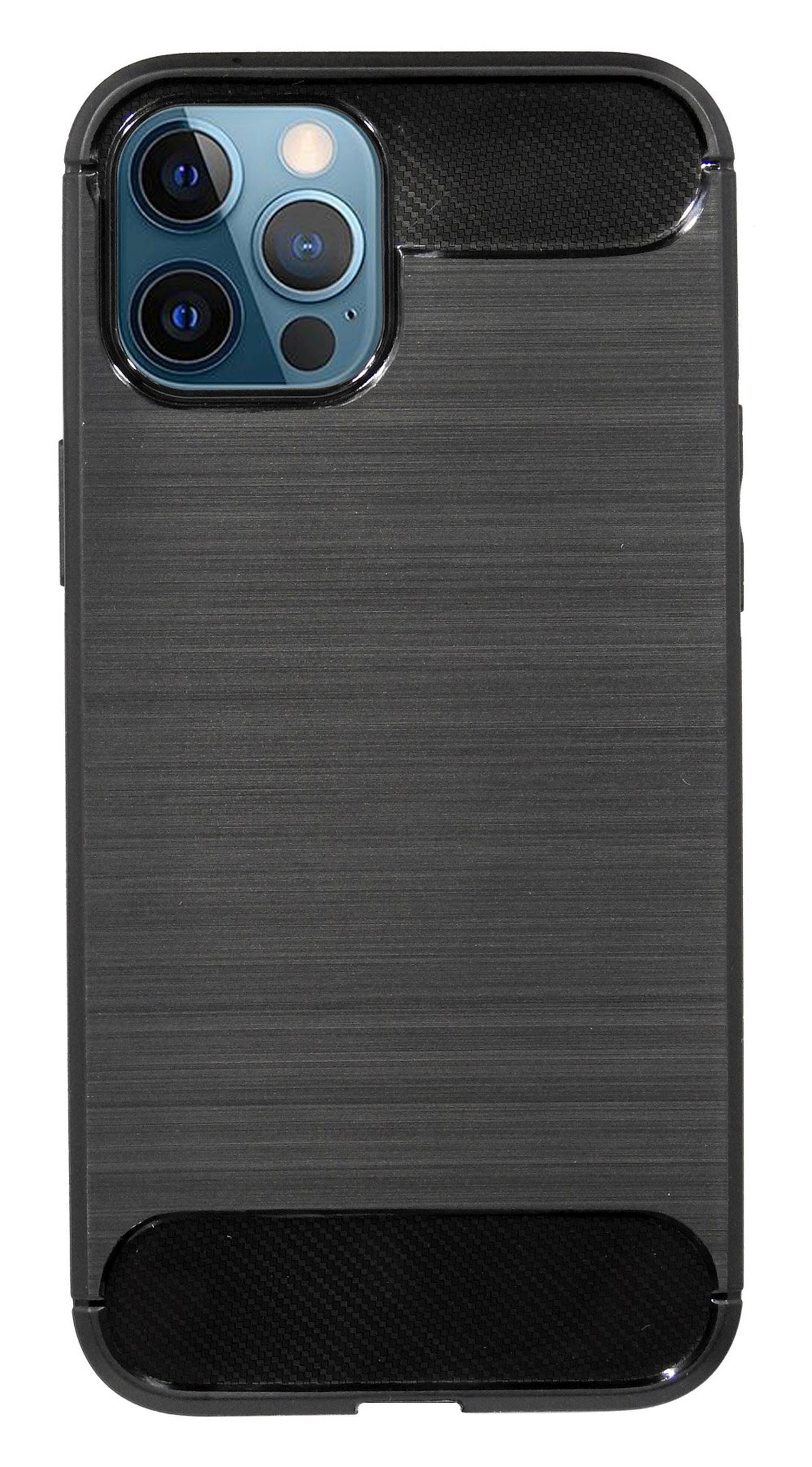 COFI Carbon-Look Case, iPhone Schwarz Apple, Max, 12 Bumper, Pro