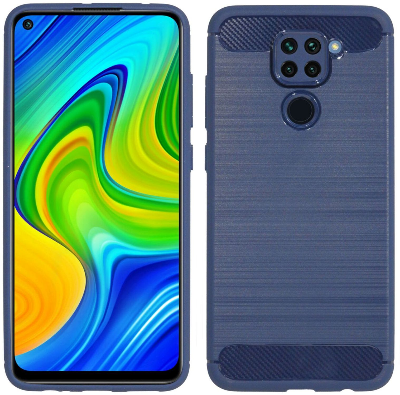 COFI Carbon-Look 9, Note Blau Xiaomi, Redmi Case, Bumper