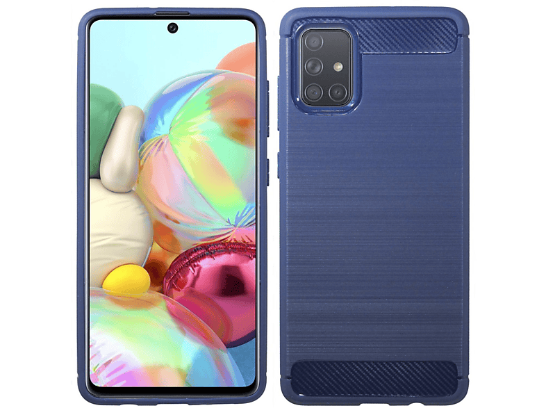 COFI CarbonLook Case, Bumper, Samsung, Galaxy A71, Blau MediaMarkt
