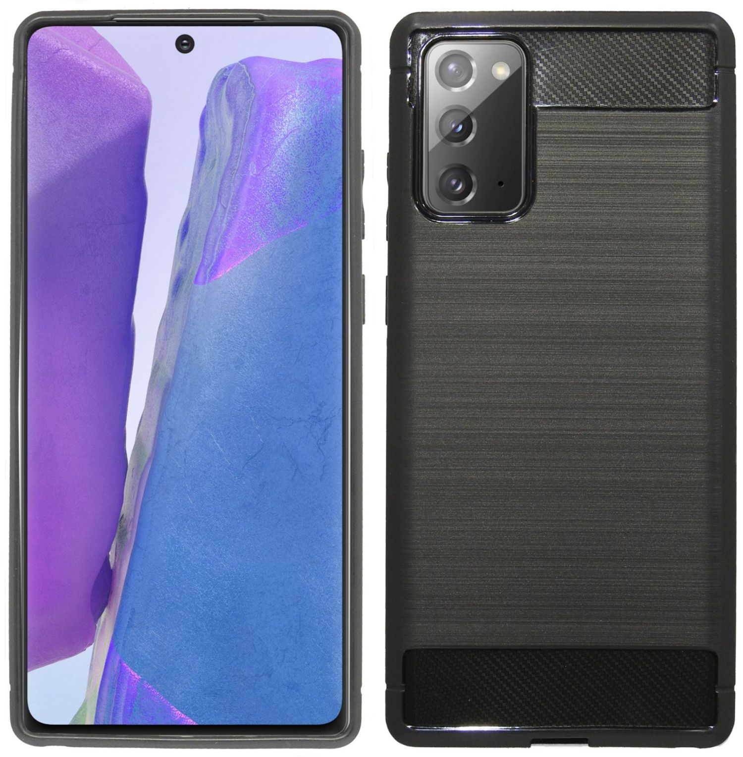 COFI Carbon-Look Case, Bumper, Samsung, 20, Schwarz Note Galaxy